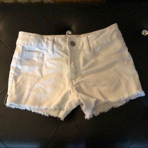 White jean shorts